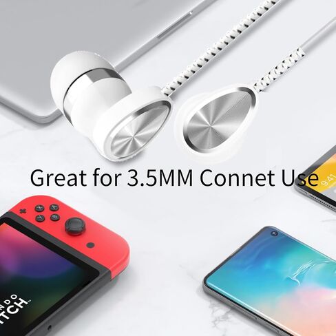 MIRHO Comfort in-Ear Wired Earbuds with Ergonomic Design and Noise Reduction,Lightweight 3.5mm Wired Headphones for Everyday Use (White) in Saudi Arabia