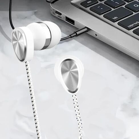 MIRHO Comfort in-Ear Wired Earbuds with Ergonomic Design and Noise Reduction,Lightweight 3.5mm Wired Headphones for Everyday Use (White) in Saudi Arabia