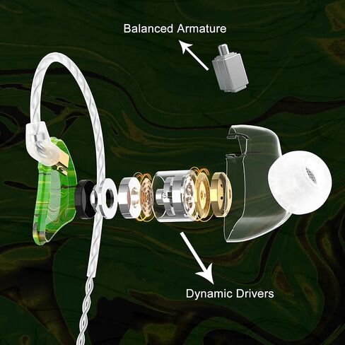 BASN MMCX in Ear Monitor,Triple Driver Musician IEM Headphone,Gold Obsidian in Kuwait