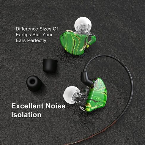 BASN MMCX in Ear Monitor,Triple Driver Musician IEM Headphone,Gold Obsidian in Kuwait