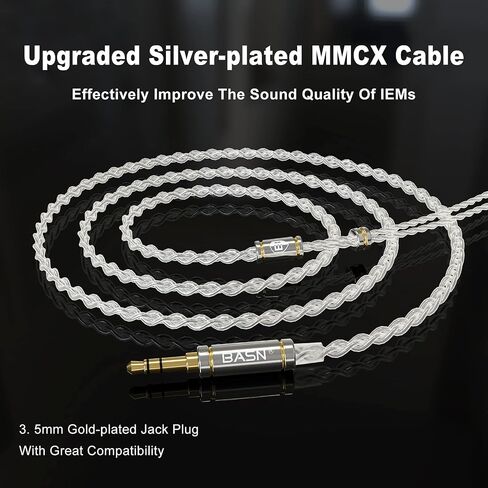 BASN MMCX in Ear Monitor,Triple Driver Musician IEM Headphone,Gold Obsidian in Kuwait
