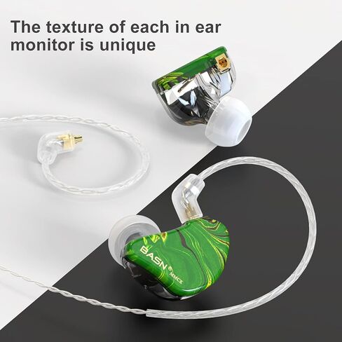 BASN MMCX in Ear Monitor,Triple Driver Musician IEM Headphone,Gold Obsidian in Kuwait