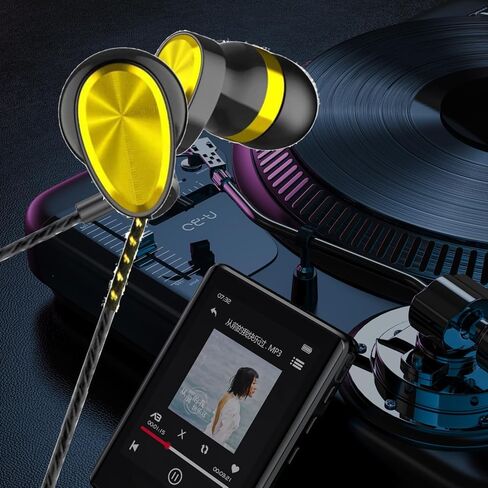 MIRHO Ergonomic Comfort 3.5mm Wired Earbuds with Precision Bass and Stereo Sound,Wired Headphones with mic for Music(Yellow in Saudi Arabia