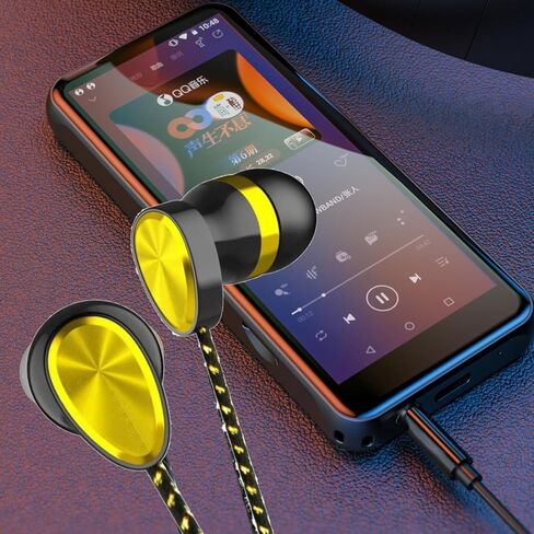 MIRHO Ergonomic Comfort 3.5mm Wired Earbuds with Precision Bass and Stereo Sound,Wired Headphones with mic for Music(Yellow in Saudi Arabia
