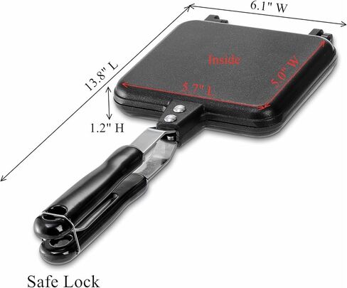 Cididu Hot Sandwich Maker, Sandwich Toaster Gas Stove, Double-sided Non-stick Frying Pan for Bread Cheese Pancake Breakfast, Stovetop Sandwich Grill Press Flip Pan for Camping Home in Saudi Arabia