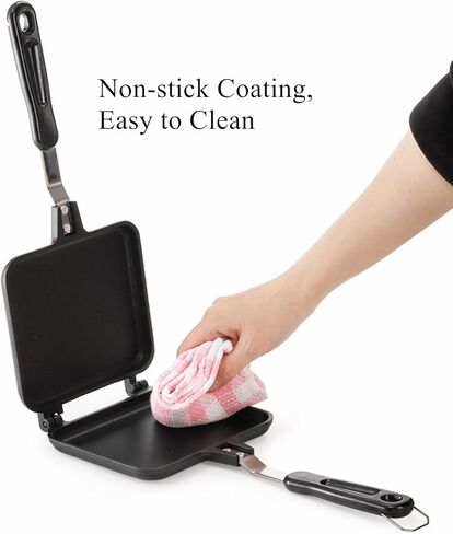 Cididu Hot Sandwich Maker, Sandwich Toaster Gas Stove, Double-sided Non-stick Frying Pan for Bread Cheese Pancake Breakfast, Stovetop Sandwich Grill Press Flip Pan for Camping Home in Saudi Arabia