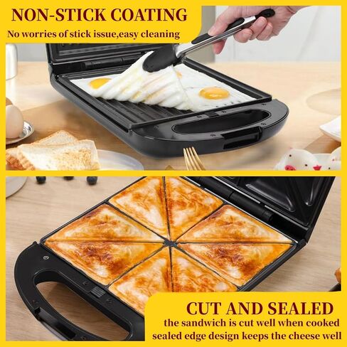 Sandwich Maker 4 in 1,Mini Donut Maker 12 Holes, 4 Slice Waffle Maker 1400W Panini Press Grill with Non-stick Plates, Double-Sided Heating, Indicator Lights, Cool Touch Handle, Easy to Use & Clean in Saudi Arabia