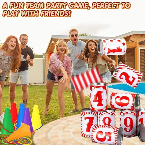 مجموعة ألعاب PullCrease 34 قطعة من ألعاب الكرنفال 5 في 1 يمكن لعبة الكرنفال لعبة مخاريط بلاستيكية ناعمة لعبة الرمي على شكل كيس فول رمي ألعاب الحفلات في الحديقة ألعاب خارجية للأطفال وحفلات أعياد الميلاد وحفلات الفناء الخلفي للصيف in Kuwait