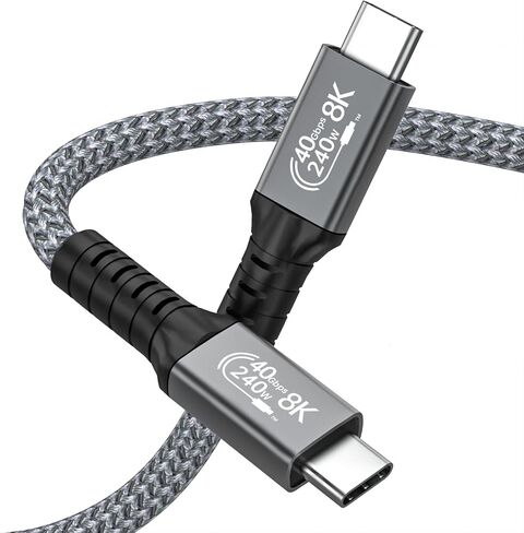 Leehitech USB 4 Short Cable 2 Packs, 1FT 240W Thunderbolt 4 Cable, Support 40Gbps High Speed Data Transfer and 8K Display Video Output for iPhone 15 Pro, iPad, Thunderbolt 4/3 in Saudi Arabia