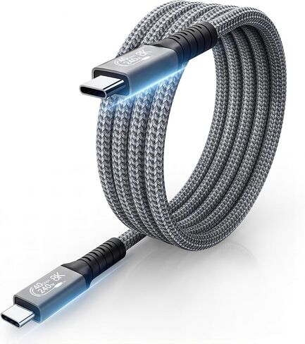 Leehitech USB 4 Short Cable 2 Packs, 1FT 240W Thunderbolt 4 Cable, Support 40Gbps High Speed Data Transfer and 8K Display Video Output for iPhone 15 Pro, iPad, Thunderbolt 4/3 in Saudi Arabia