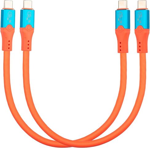 Leehitech USB 4 Short Cable 2 Packs, 1FT 240W Thunderbolt 4 Cable, Support 40Gbps High Speed Data Transfer and 8K Display Video Output for iPhone 15 Pro, iPad, Thunderbolt 4/3 in Saudi Arabia