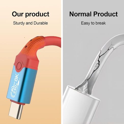 Leehitech USB 4 Short Cable 2 Packs, 1FT 240W Thunderbolt 4 Cable, Support 40Gbps High Speed Data Transfer and 8K Display Video Output for iPhone 15 Pro, iPad, Thunderbolt 4/3 in Saudi Arabia