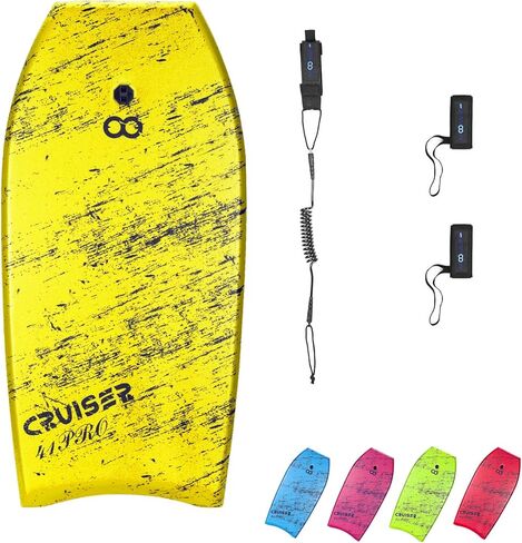 WOOWAVE Bodyboard 33 بوصة/36 بوصة/41 بوصة لوح جسم خفيف الوزن للغاية مع مقود معصم ملفوف، وحبال زعانف السباحة، وجزء سفلي من EPS، مثالي لركوب الأمواج للأطفال والمراهقين والبالغين in Kuwait