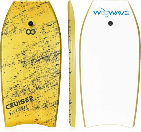 WOOWAVE Bodyboard 33 بوصة/36 بوصة/41 بوصة لوح جسم خفيف الوزن للغاية مع مقود معصم ملفوف، وحبال زعانف السباحة، وجزء سفلي من EPS، مثالي لركوب الأمواج للأطفال والمراهقين والبالغين in Kuwait