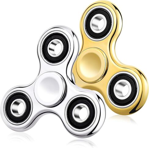 Fidget Spinner 2 Pack, Stress Anxiety Relief Sensory Fidget Toys for Kids Adults, Cool Electroplated Fidget Spinners for ADHD Autism Birthday Gifts Easter Basket Stuffers Classroom Prizes for Boy Girl in Saudi Arabia