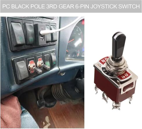 Create idea Momentary Rocker Toggle Switch Black PC Wear-Resistant Handle Electrical Switch 3 Position 6 Pin ON/Off/ON Switch for AC 250V15A/125V20A Circuits Operation TEN-A-6310BK-A203 in Saudi Arabia