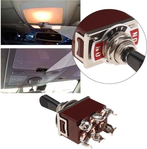 Create idea Momentary Rocker Toggle Switch Black PC Wear-Resistant Handle Electrical Switch 3 Position 6 Pin ON/Off/ON Switch for AC 250V15A/125V20A Circuits Operation TEN-A-6310BK-A203 in Saudi Arabia