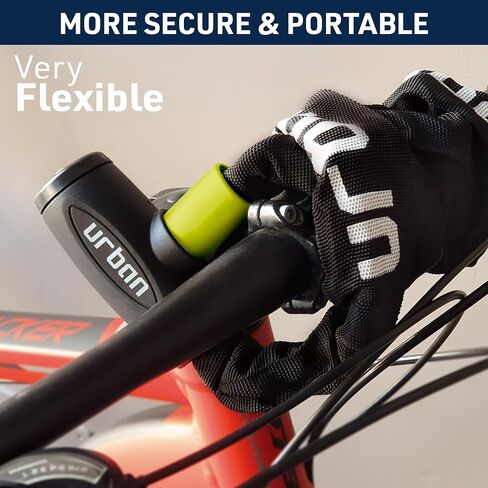Urban XK100 Bike Chain Lock, Heavy Duty Anti Theft 100cm ø8mm Hardened Steel Chain High Security Lock, More Compact Easier to Carry, Versatile Anti-Theft for Bicycle, Motorcycle or Electric Scooter in Saudi Arabia