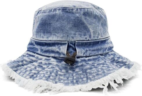 قبعات دلو من الدنيم من YOFARCHOY للنساء، قبعة شمس للاستخدام الخارجي للرجال والنساء، طراز عتيق متعثر، حافة واسعة متوترة in Kuwait