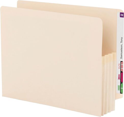 Smead Manila End Tab Letter Size 3 1/2 Inch-Expansion File Pocket with Manila Gussets 25 Count (75124) in Saudi Arabia
