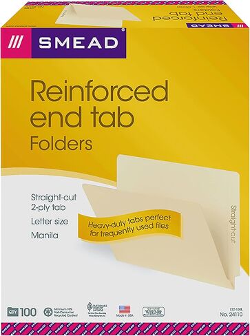 Smead Manila End Tab Letter Size 3 1/2 Inch-Expansion File Pocket with Manila Gussets 25 Count (75124) in Saudi Arabia