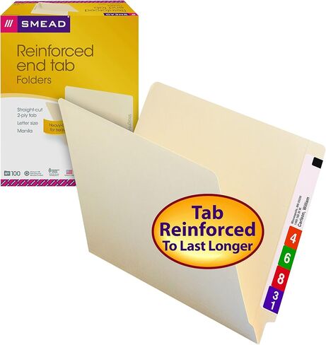 Smead Manila End Tab Letter Size 3 1/2 Inch-Expansion File Pocket with Manila Gussets 25 Count (75124) in Saudi Arabia