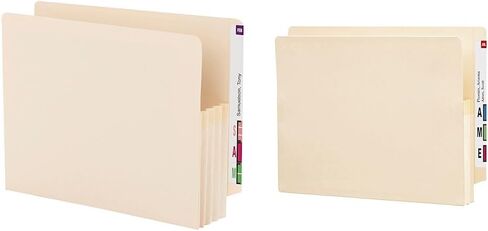 Smead Manila End Tab Letter Size 3 1/2 Inch-Expansion File Pocket with Manila Gussets 25 Count (75124) in Saudi Arabia