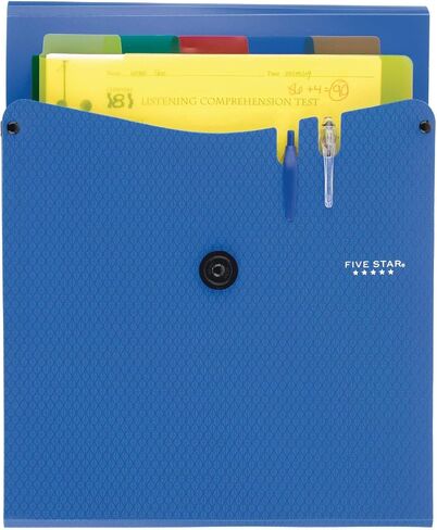 Five Star Expanding File Folder, 5-Pocket Vertical Expandable File Folder, Teal (72502) in Saudi Arabia