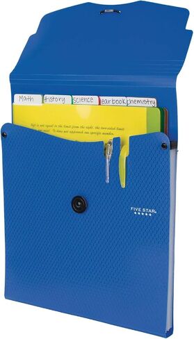 Five Star Expanding File Folder, 5-Pocket Vertical Expandable File Folder, Teal (72502) in Saudi Arabia
