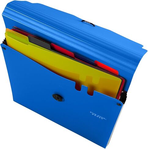 Five Star Expanding File Folder, 5-Pocket Vertical Expandable File Folder, Teal (72502) in Saudi Arabia
