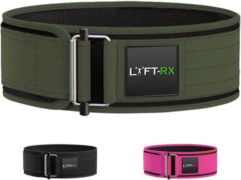 LYFT-RX Weightlifting Belt for Squats, Deadlift, Powerlifting, Olympic Weight Lift, Cross Train, Gym, Workout, 4-inch Wide Fit Nylon Belt, Men/Women, in Black, Pink, or OD Green in Saudi Arabia