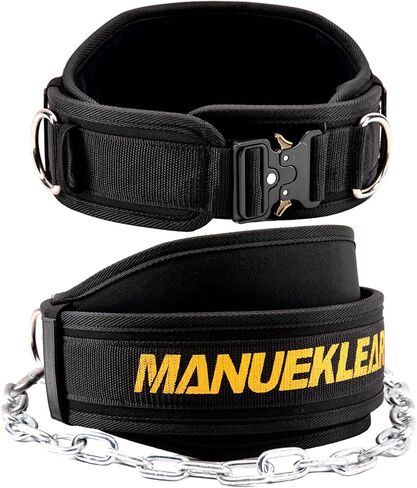 حزام مرجح شامل من مانويكلير للسحب، حزام وزن سريع القفل مع سلسلة للرجال والنساء، حزام غمس لرفع الأثقال، حزام سحب مرجح لرفع الأثقال، كمال الأجسام القرفصاء in Kuwait
