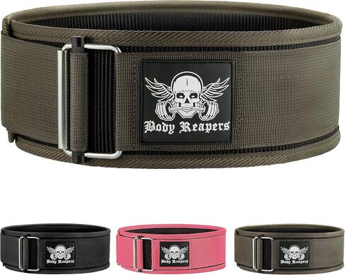 Body Reapers Weight Lifting Belt For Men & Women; Self Lock Metal Buckle Deadlift Belt & Workout Belt For Men, Adjustable Gym Belt, Weightlifting Belt for Powerlifting, Squats, & Training in Saudi Arabia