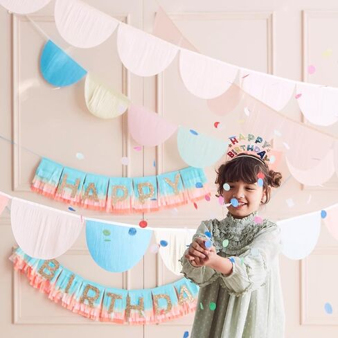 Meri Meri Rainbow Tissue Paper Scallop Garlands (Pack of 2) in Saudi Arabia
