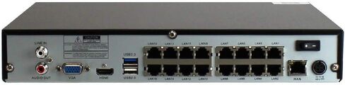 GW Security 16 Channel H.265 4K 2160p HDMI NVR Network Video Recorder, 16CH PoE Port - Compatible with 12MP/ 8MP /5MP 1080P Realtime ONVIF IP Camera (Pre-Installed 4TB HDD, 2X HDD Bay, up to 28TB) in Saudi Arabia