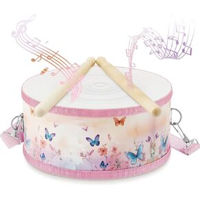 Boao 1 PC Kids Drum Set, 8 Inch Toddler Drum Wooden Toy with Adjustable Strap and 2 Drumsticks, Educational Sensory Musical Instrument for Toddlers Kid Baby Boys Girls Gift(Dinosaur) in Saudi Arabia