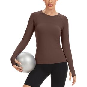 MathCat Workout Shirts for Women Long-Sleeved Athletic Shirt Running Breathable Seamless Yoga Tops in Saudi Arabia