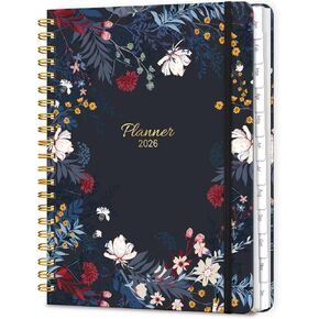 مخطط 2026، مخططات أسبوعية وشهرية مقاس A5 مع علامات تبويب، تقويم يومي حلزوني 2026 مخطط، منظمو جدول الأعمال من يناير إلى ديسمبر، مجلة تعقب العادات ذات الغلاف الصلب 6.18 بوصة × 8.5 بوصة (ذهبي أسود) in Kuwait