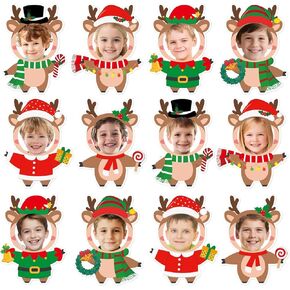 60 Sets Christmas Reindeer DIY Paper Cutouts Xmas Bulletin Board Decoration Christmas Deer Cutouts Cartoon Decoration for Xmas Holiday Festival Party DIY Supplies Photo Crafts Home Classroom Decor in Kuwait
