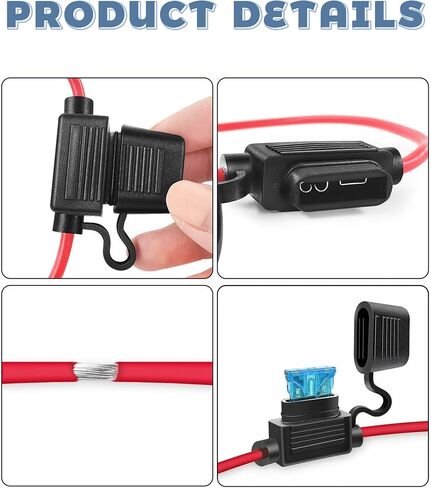 6PCS Automotive Fuse Holder,Waterproof Fuse Holder with 66 Standard Automotive Fuses,Car Accessories,Inline Fuse Holder 12v,Automotive Replacement Fuses,Suitable for Most Cars,Trucks,Boats in Saudi Arabia