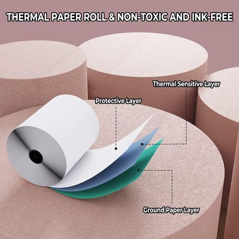 (50 Rolls) 3 1/8 x 230 Thermal Paper Receipt Rolls, Premium Quality Thermal Printer Paper, Thick Receipt Paper Rolls, Fits All POS Cash Registers, BPA Free in Saudi Arabia