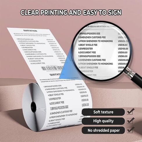 (50 Rolls) 3 1/8 x 230 Thermal Paper Receipt Rolls, Premium Quality Thermal Printer Paper, Thick Receipt Paper Rolls, Fits All POS Cash Registers, BPA Free in Saudi Arabia