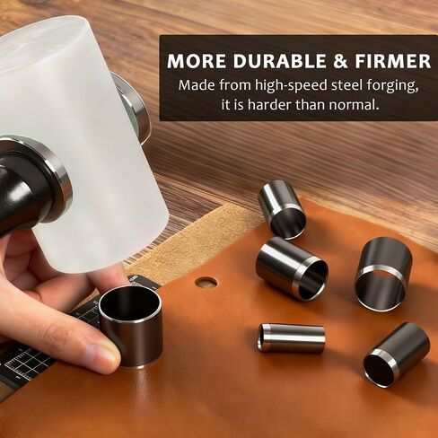 Leather Circle Cutter Tool Set, 13 Pieces Small Circle Punch Tools 1/3/5/7/9/11/13/15/17/19/21/23/25mm, High Carbon Steel Round Cutting Dies - Leather Hole Punch Tool Kit for DIY Leathercrafts in Saudi Arabia