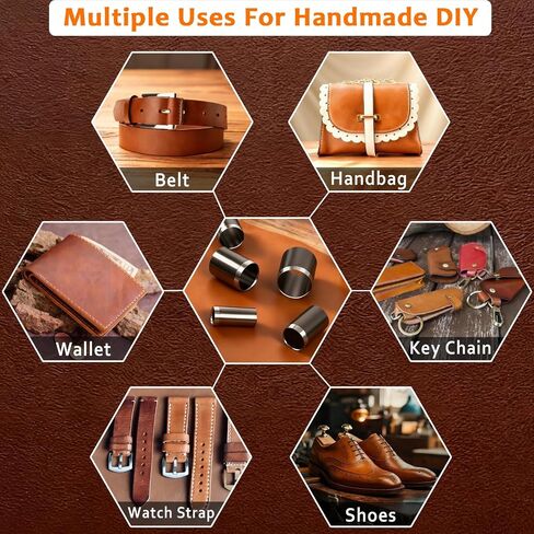 Leather Circle Cutter Tool Set, 13 Pieces Small Circle Punch Tools 1/3/5/7/9/11/13/15/17/19/21/23/25mm, High Carbon Steel Round Cutting Dies - Leather Hole Punch Tool Kit for DIY Leathercrafts in Saudi Arabia
