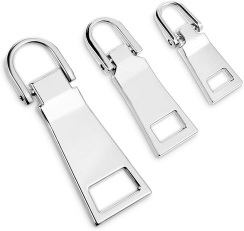 3pcs Silver Zipper Pull Replacement Zipper Repair Zippers Tab Repair for Luggage Gold Zippers Slider Pull Tab for Backpack Jacket Suitcase Coat Handbags Sewing Notions and Supplies(Samll/Middle/Large) in Saudi Arabia