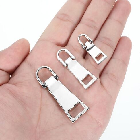 3pcs Silver Zipper Pull Replacement Zipper Repair Zippers Tab Repair for Luggage Gold Zippers Slider Pull Tab for Backpack Jacket Suitcase Coat Handbags Sewing Notions and Supplies(Samll/Middle/Large) in Saudi Arabia
