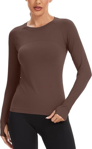 MathCat Workout Shirts for Women Long-Sleeved Athletic Shirt Running Breathable Seamless Yoga Tops in Saudi Arabia