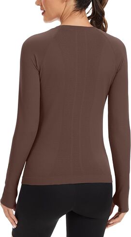 MathCat Workout Shirts for Women Long-Sleeved Athletic Shirt Running Breathable Seamless Yoga Tops in Saudi Arabia