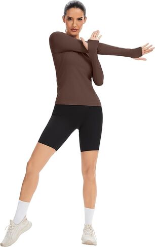 MathCat Workout Shirts for Women Long-Sleeved Athletic Shirt Running Breathable Seamless Yoga Tops in Saudi Arabia