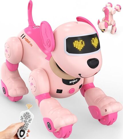 Anysun Robot Dog للأطفال، كلب يعمل بالتحكم عن بعد مع تفاعل صوتي ولمسي، روبوت للكلاب قابل للبرمجة، يغني، يرقص، يتحدث، لعبة روبوت ذكية للكلب هدية للأولاد والبنات in Saudi Arabia